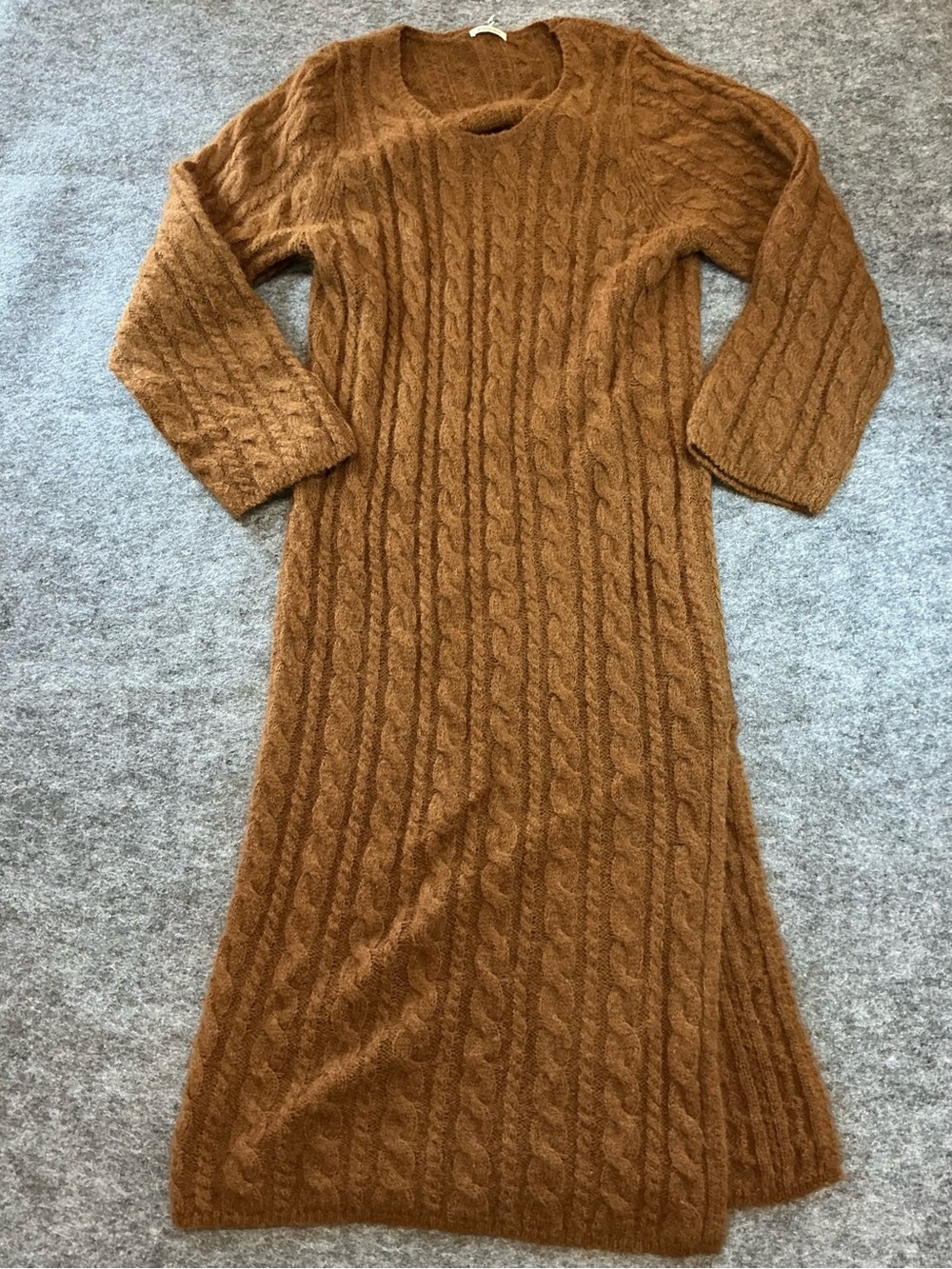 By Malene Birger Cable-Knit Rust Maxi Dress Size S